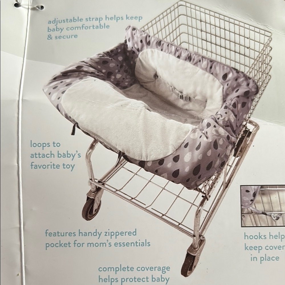 Gray Baby Shopping Cart Cover